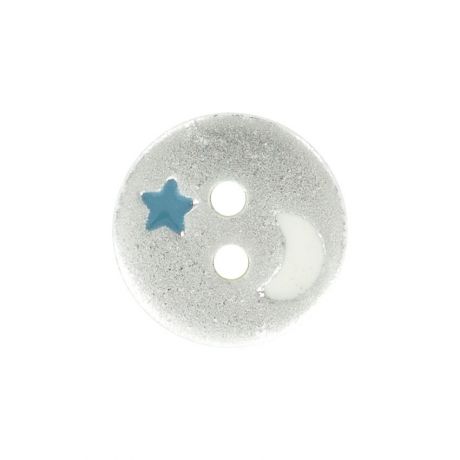 Boutons argent toile lune 12mm