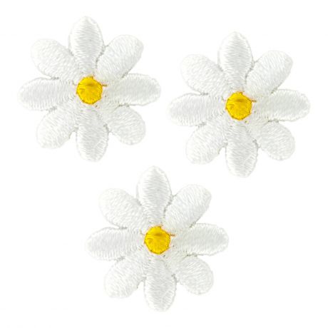 Thermocollants fleurs blanches 2x2 cm