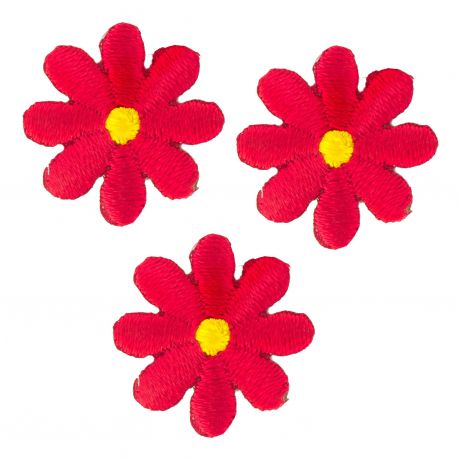 Thermocollants fleurs rouges 2x2 cm