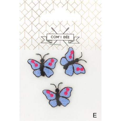 Thermocollants papillons bleus 2x1 cm