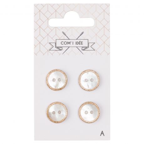 Boutons nacres 14mm cuivr�