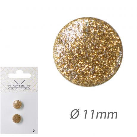 Boutons nacre akoya dor� queue m�tal 11mm