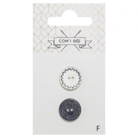 Boutons nacres 15mm bleu