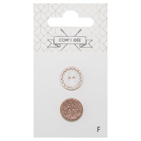 Boutons nacres 15mm rose