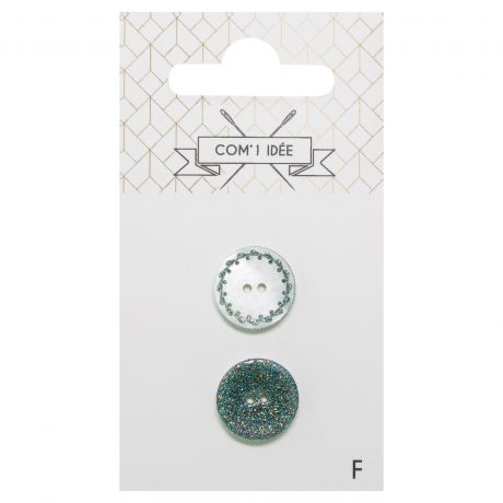 Boutons nacres 15mm vert