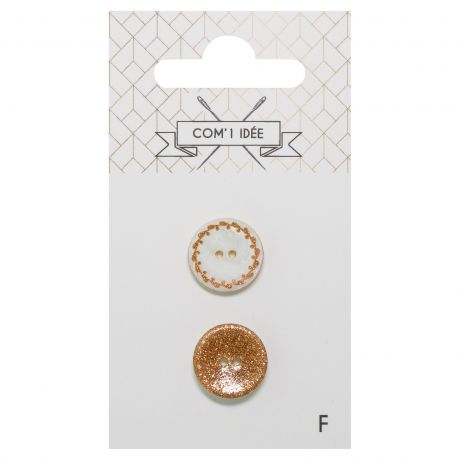 Boutons nacres 15mm orange