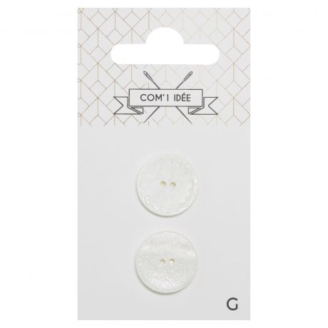Boutons nacres 18mm blanc