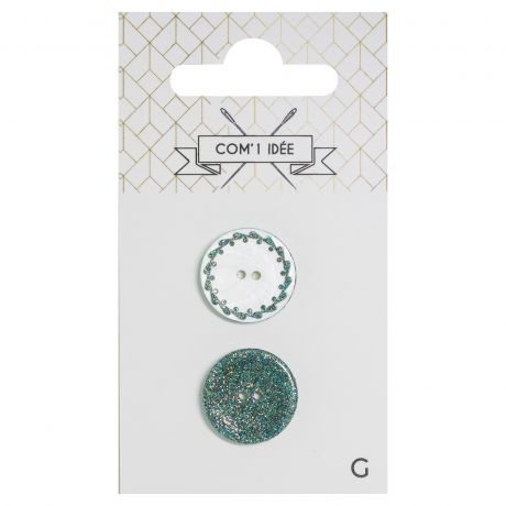 Boutons nacres 18mm vert
