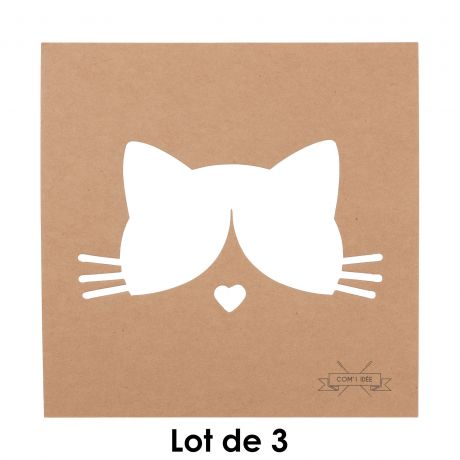 Gabarit pochoir en carton kraft chat