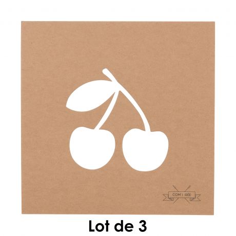 Gabarit pochoir en carton kraft cerises