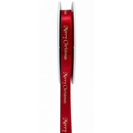 Ruban Joyeux No�l rouge/or 10mm