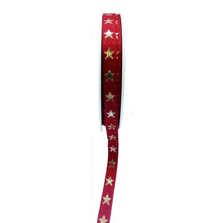 Ruban �toile rouge 10mm