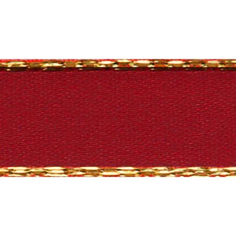 Ruban satin bordé or 25mm