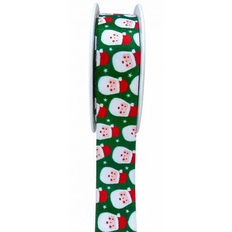 Ruban p�re No�l vert 25mm