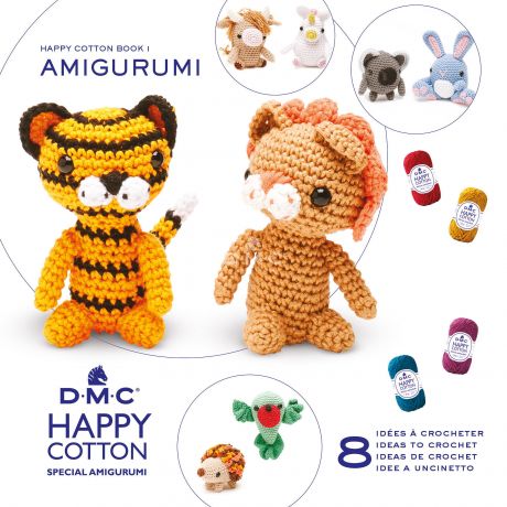 Livret DMC amigurumi Happy Cotton 8 motifs d'animaux