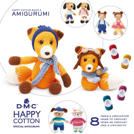 Livret DMC amigurumi Happy Cotton 8 motifs d'animaux