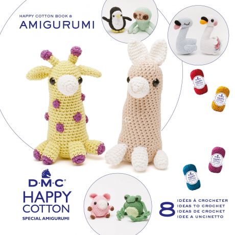 Livret DMC amigurumi Happy Cotton 8 motifs d'animaux