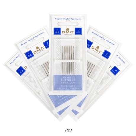 6 Aiguilles chenille n�22 x 12 �tuis