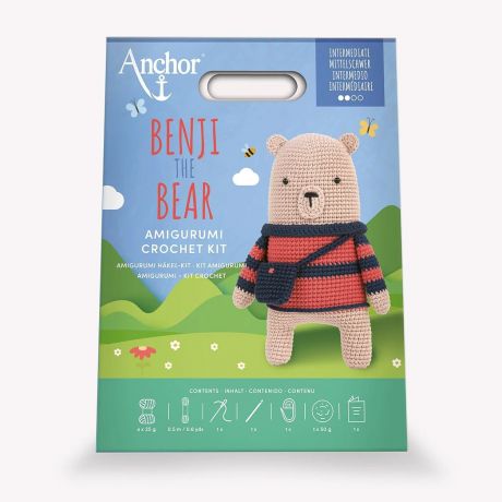 kit crochet amigurumi Anchor Benji l'ours (L)