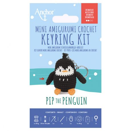 Kit crochet porte-cl� amigurumi Anchor Pip the penguin (XS)