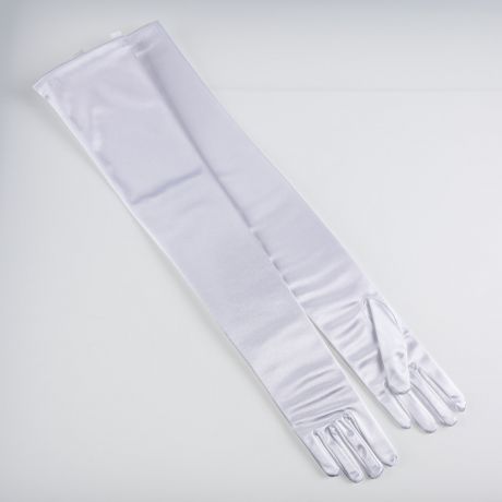 Gant satin long 48 cm blanc