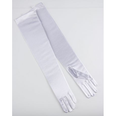 Gant satin long 55 cm blanc