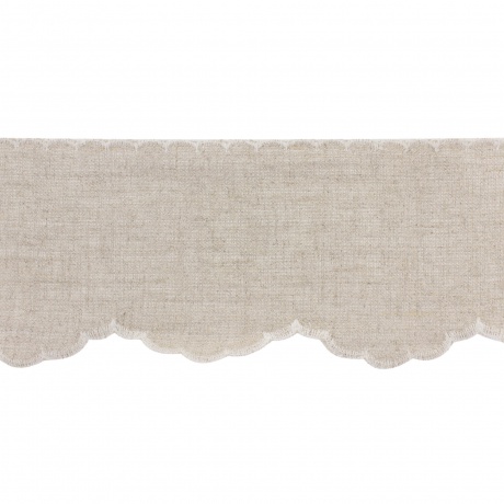 Galon lin � broder 12cm ficelle