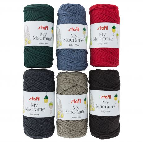 Fil macram� 6x100 grs �2mm asst fonc�