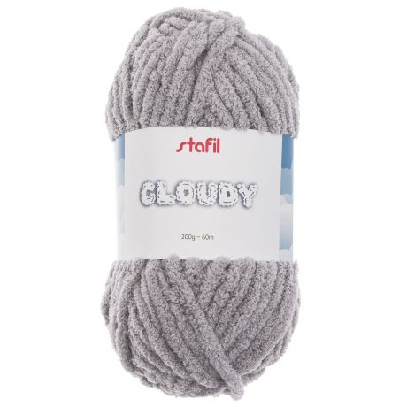 Gros fil chenille Cloudy Stafil gris clair 200g