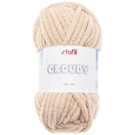 Gros fil chenille Cloudy Stafil beige 200g