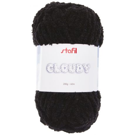 Gros fil chenille Cloudy Stafil noir 200g