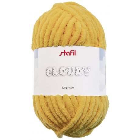 Gros fil chenille Cloudy Stafil jaune 200g