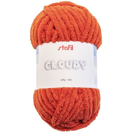 Gros fil chenille Cloudy Stafil orange 200g