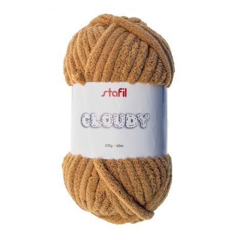 Gros fil chenille Cloudy Stafil brun clair 200g