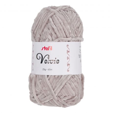 Pelote Velvie Stafil fil chenille amigurumi gris 25g