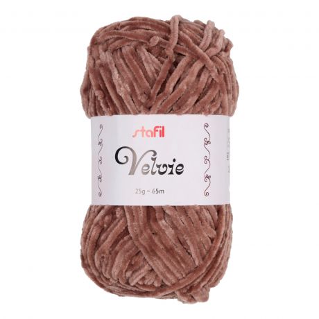 Pelote Velvie Stafil fil chenille amigurumi marron 25g