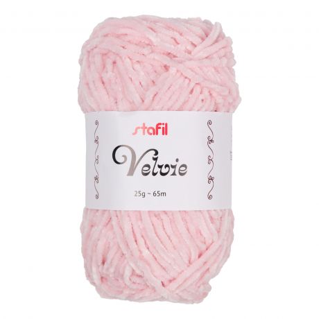 Pelote Velvie Stafil fil chenille amigurumi rose 25g