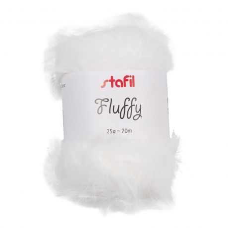 Pelote Fluffy Stafil fil peluche amigurumi blanc 25g