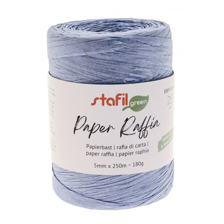 Fil Stafil en raphia naturel - bleu clair