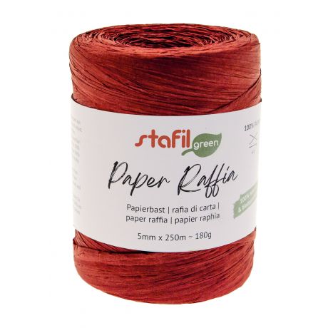 Fil Stafil en raphia naturel - bordeaux