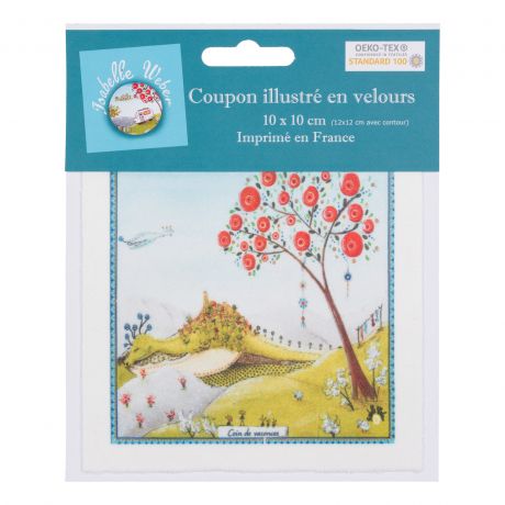 Coupon velours I. Weber 10x10 cm le dragon de cordes