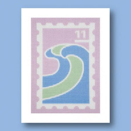 Kit canevas Fukuri 13x18cm timbre vagues