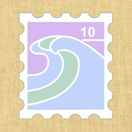 Kit broderie Fukuri avec cercle timbre vagues (3,5 x 4,5 cm)
