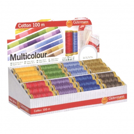 Display coton 100m multicolore /48 bobines