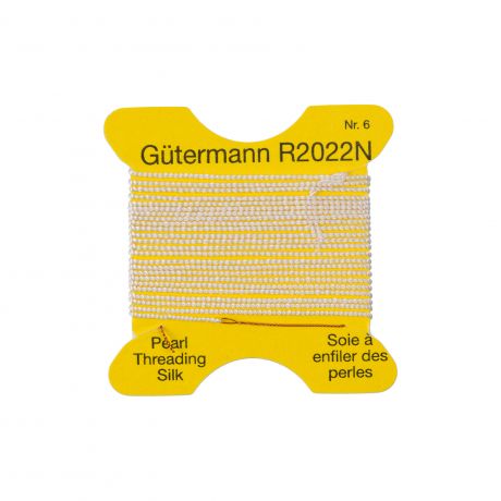 Fil de soie  enfiler les perles Gutermann n6 x 2 mtres