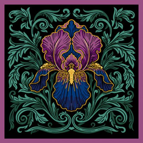 Coussin p�n�lope antique -  iris