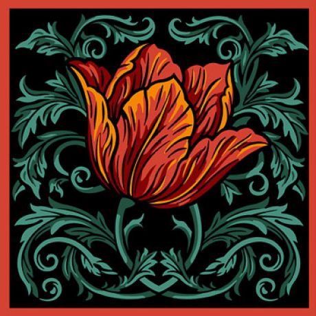 Coussin p�n�lope antique - tulipe