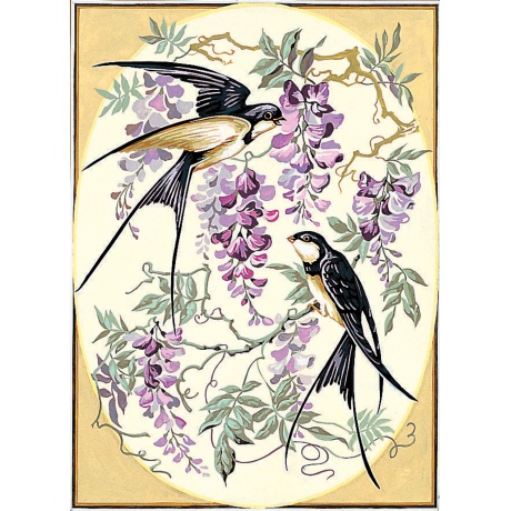 Canevas 45/60 - Oiseaux et fleurs