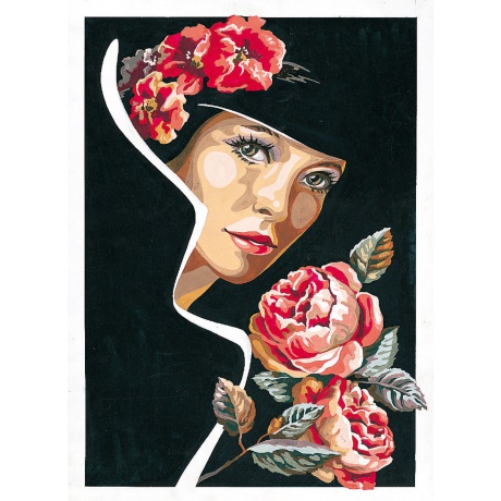 Canevas 45/60 - Femme-L'odeur des roses