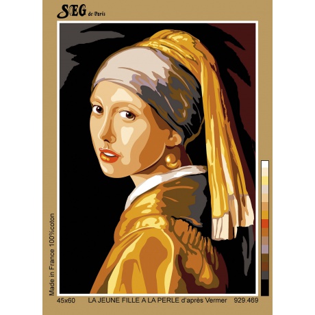 Canevas 45/60 - La jeune fille  la perle(Vermeer)